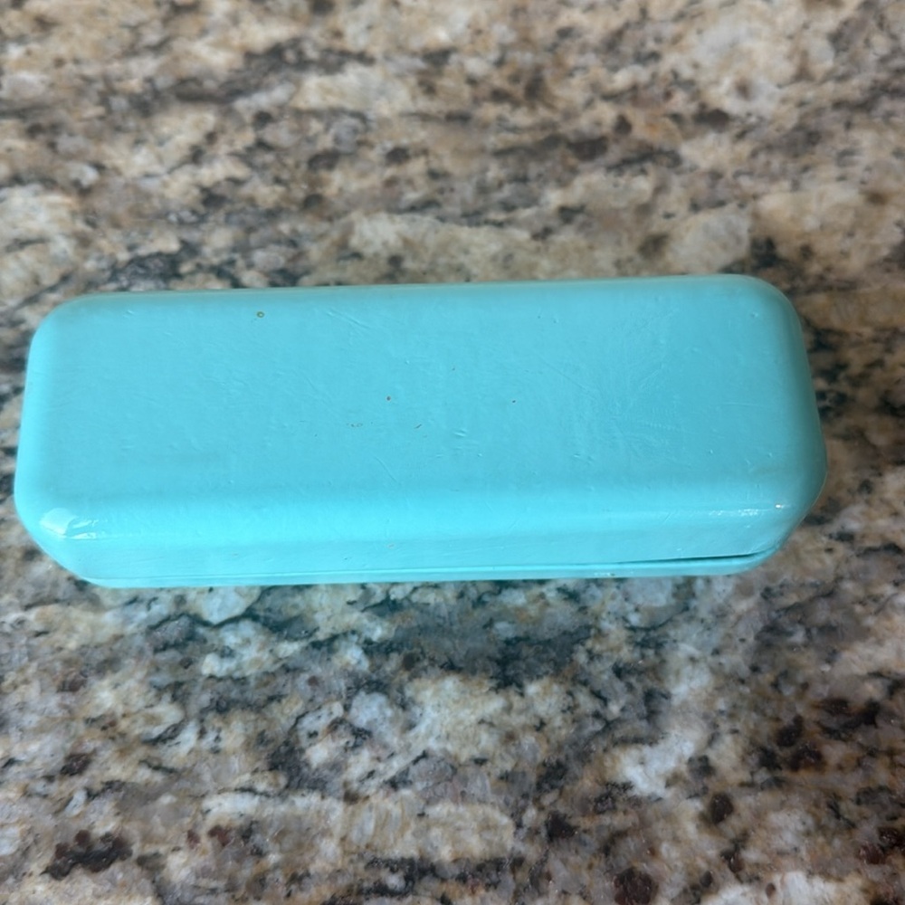 Tiffany & Co. blue and tan eye glass case, authentic - Picture 3 of 4